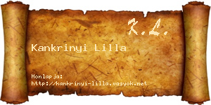 Kankrinyi Lilla névjegykártya